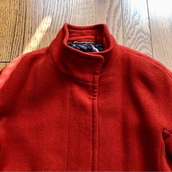 Ellen Tracy Wool Blend Stadium Coat Cherry Red Women’s Size 4 - Picture 3 of 10